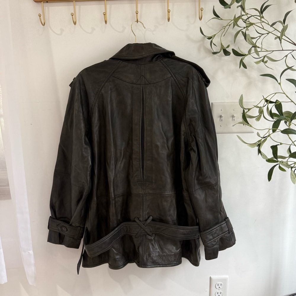 Free People We The Free Dark And Stormy Leather Trench Black - Picture 7 of 7